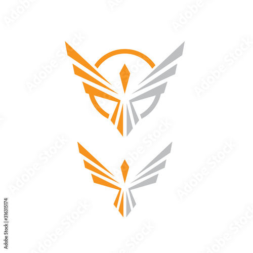 fire bird phoenix logo design vector illustrations graphic