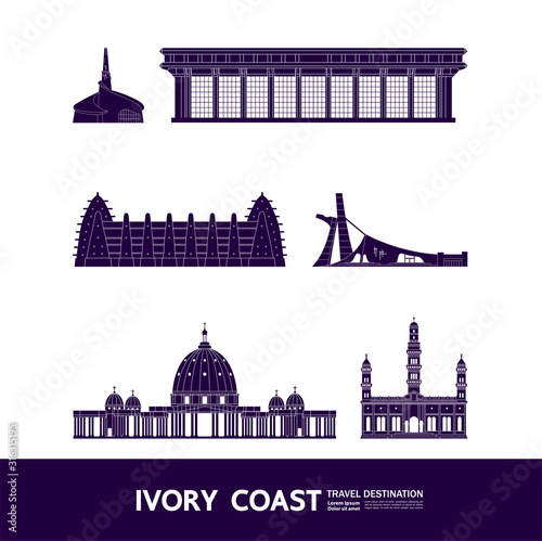 Ivory Coast travel destination grand vector illustration. 