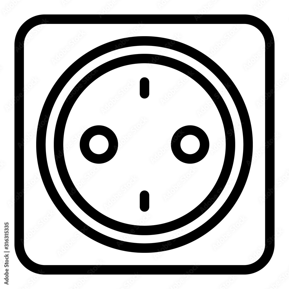 Room socket icon. Outline room socket vector icon for web design isolated on white background Room socket icon. Outline room socket vector icon for web design isolated on white background