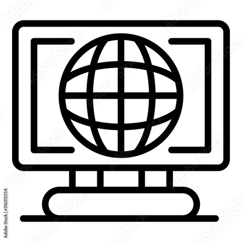 Online web feedback icon. Outline online web feedback vector icon for web design isolated on white background