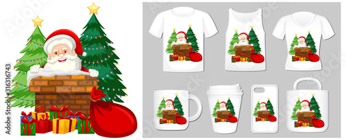 Christmas theme with Santa on product templates