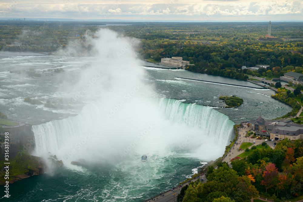 Canadian Horseshoe Falls and Table Rock Welcome Centre at Niagara Falls Ontario