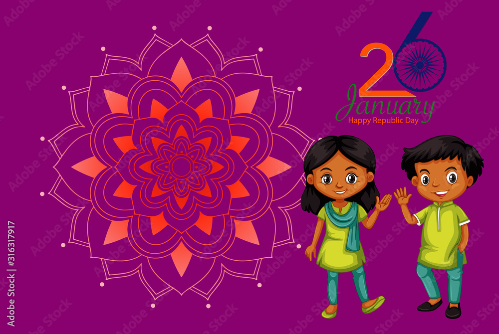 Public holiday poster design with happy kids Public holiday poster design with happy kids