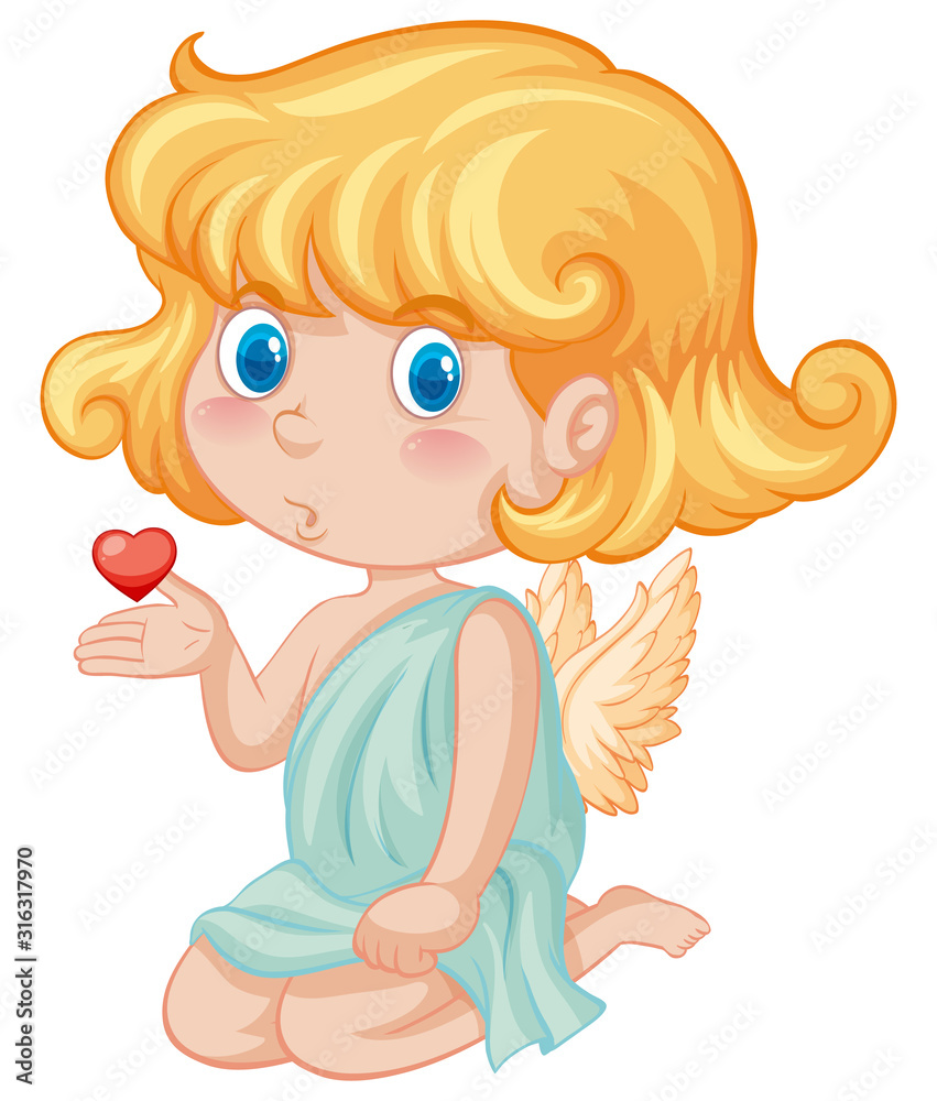 Valentine theme with cupid blowing kisses Valentine theme with cupid blowing kisses