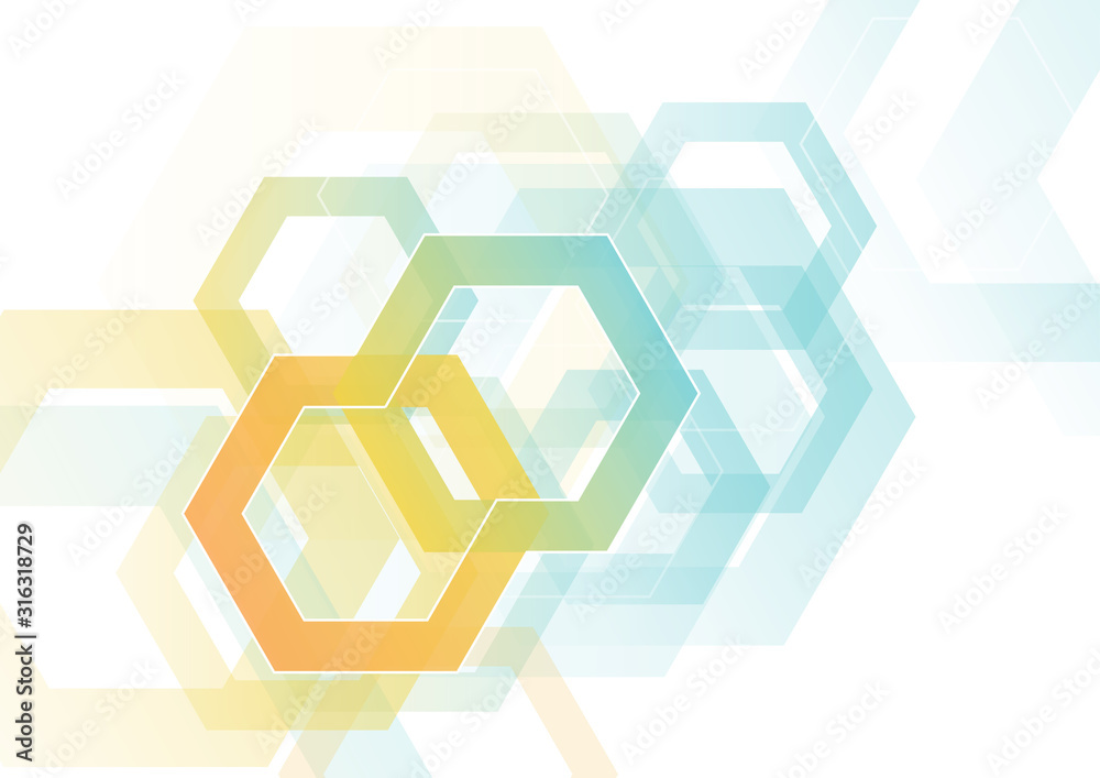 Modern Abstract Hexagonal Decoration on White Background - Graphic Illustration for Your Projects, Vector Modern Abstract Hexagonal Decoration on White Background - Graphic Illustration for Your Projects, Vector