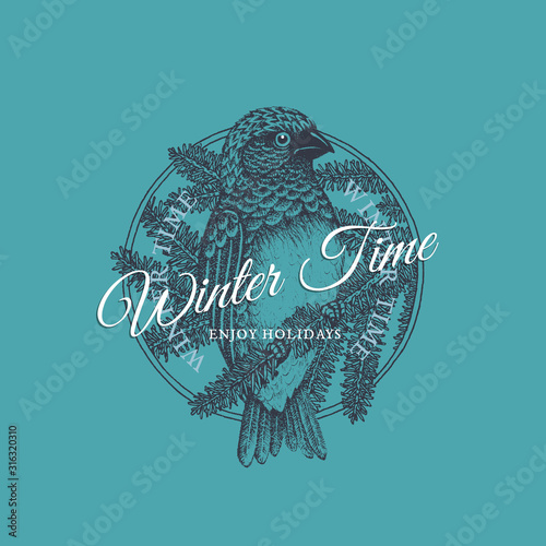 Vintage bird label