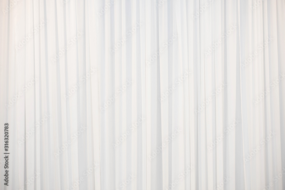  The white curtain that dropped down as a straight line - obrazy, fototapety, plakaty 