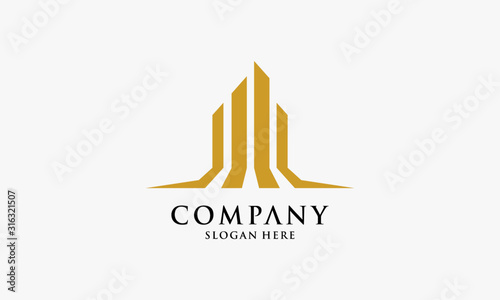 Luxury apartment icon vector design Template. Real estate. Elegant simple bulding - vector