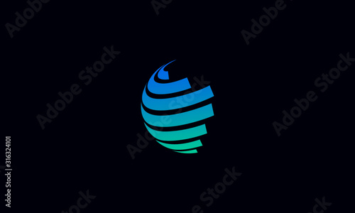 Abstract Development of artificial intelligence sign. Innovative high tech logo template. Smart computer. machine learning. Cognitive - vector