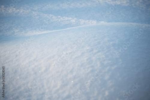 the natural background - snow surface in sunshine