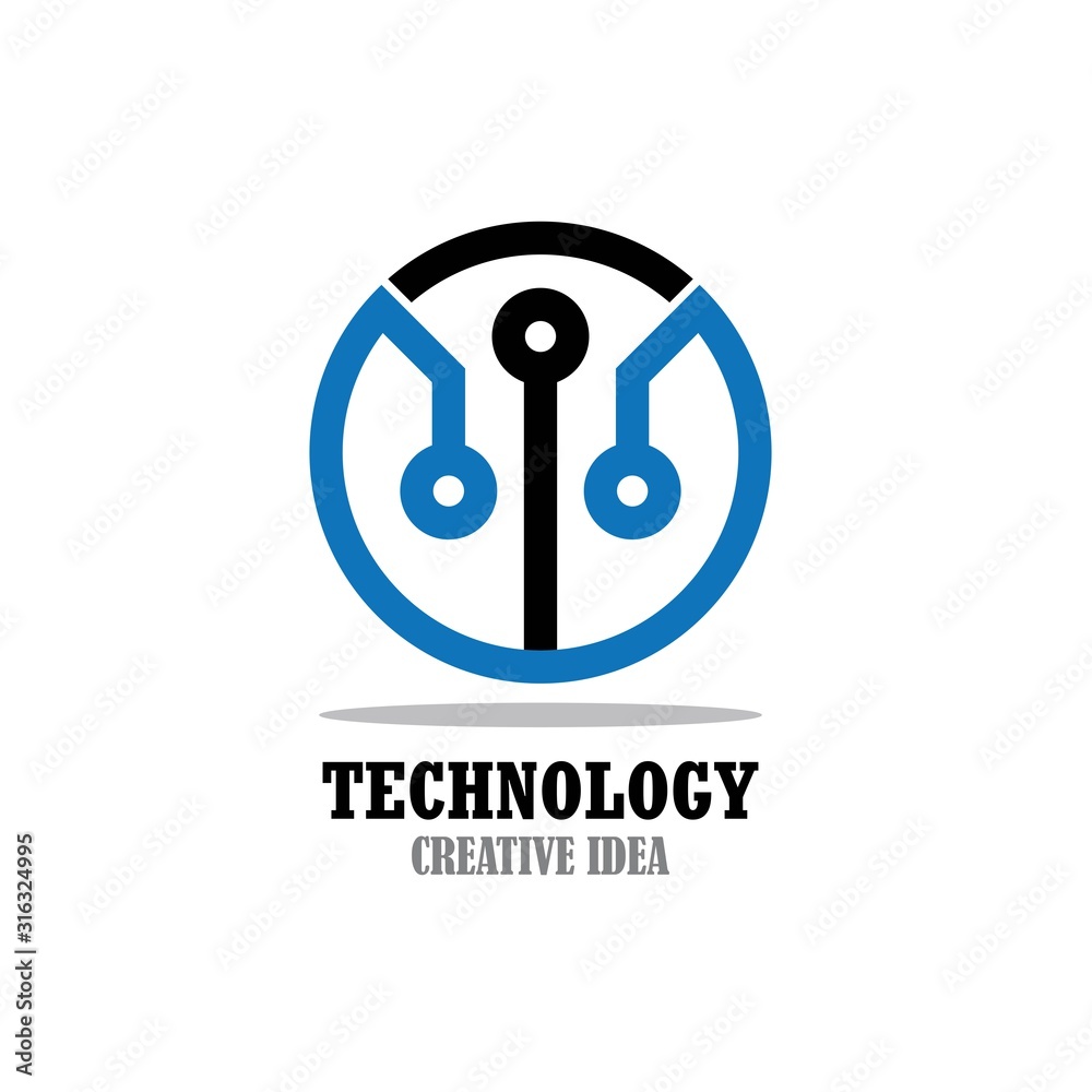 Technology logo design template vector icon Technology logo design template vector icon
