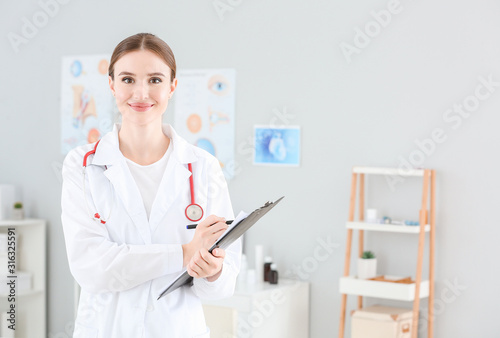 Portrait of female doctor w...