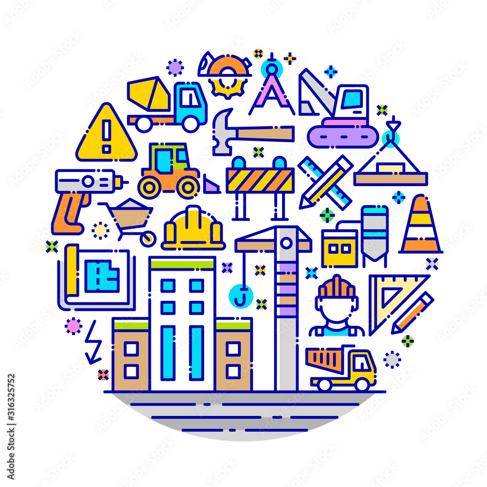 Construction Vector Illustration Concept. Construction Vector Illustration Concept.
