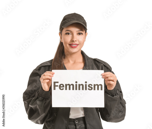 Female worker holding paper...