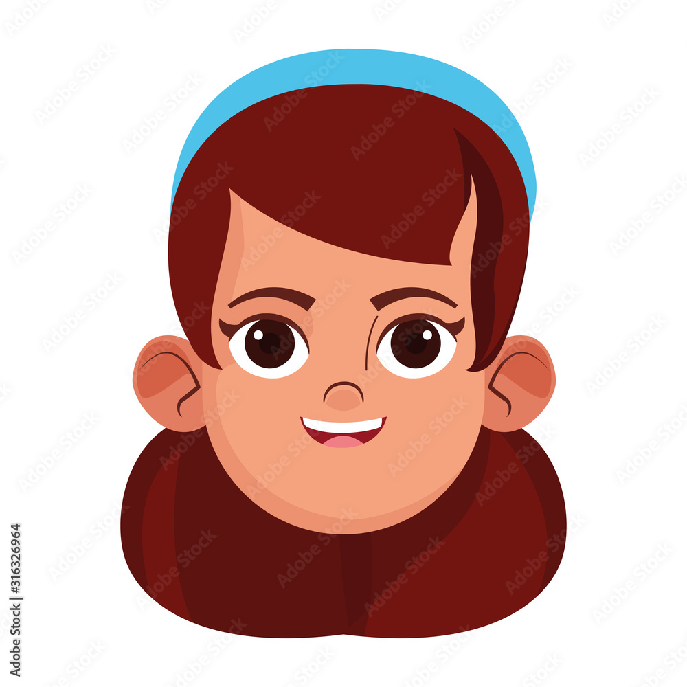 cartoon cute girl icon, colorful design