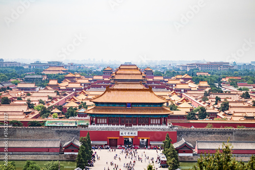 Фотография Panorama view of Forbidden City, China