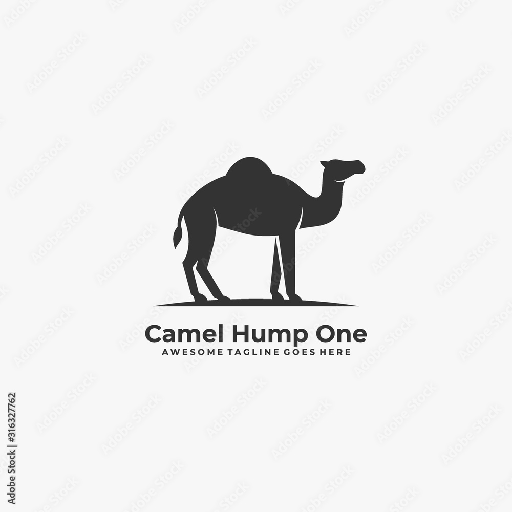 Vector Logo Illustration Camel Hump One Silhouette Stock Vector | Adobe  Stock