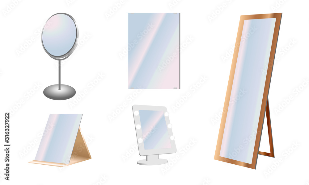 Multiple illustration set of mirror