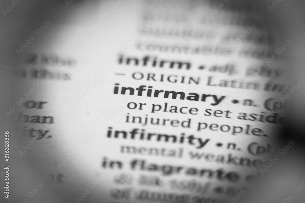 Word or phrase infirmary in a dictionary. Word or phrase infirmary in a dictionary.