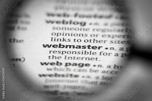 Obraz na plátne Word or phrase webmaster in a dictionary.