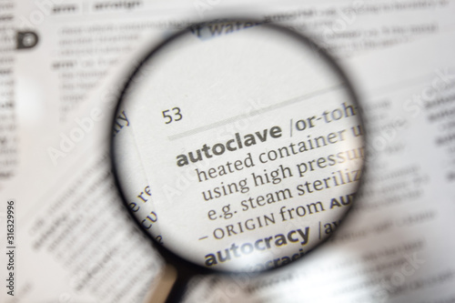 The word of phrase - autoclave - in a dictionary.