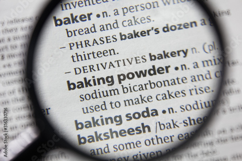 The word or phrase baking powder in a dictionary.