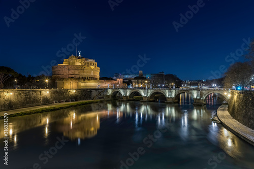 Castel Sant'Angelo and Tiber river in Rome Italy © Georgios
