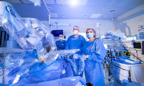 Tableau sur toile Minimal invasive robot surgical system in hospital