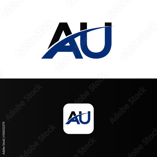 AU Logo Letter Design Template Element