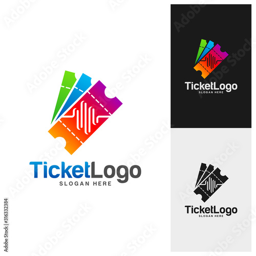 Pulse Ticket Logo Template Design Vector, Emblem, Creative design, Icon symbol concept