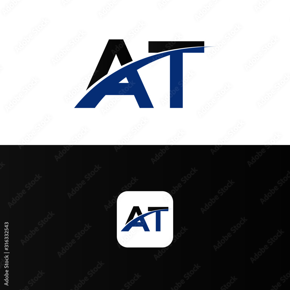 Fototapeta premium AT Logo Letter Design Template Element