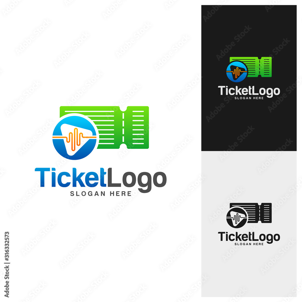 Pulse Ticket Logo Template Design Vector, Emblem, Creative design, Icon symbol concept Pulse Ticket Logo Template Design Vector, Emblem, Creative design, Icon symbol concept