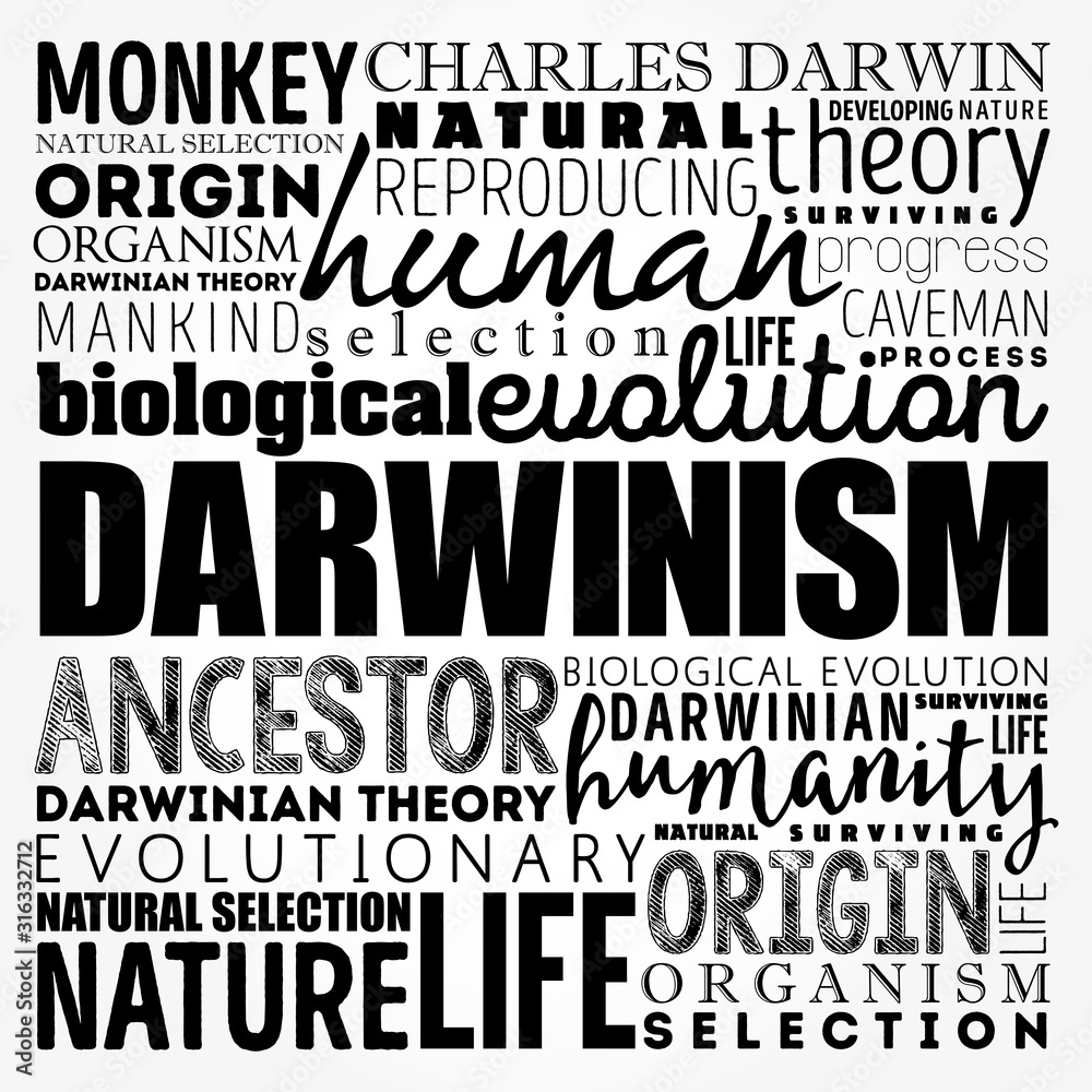 Obraz premium Darwinism word cloud collage, education concept background
