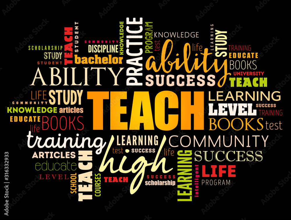 TEACH word cloud collage, education concept background TEACH word cloud collage, education concept background