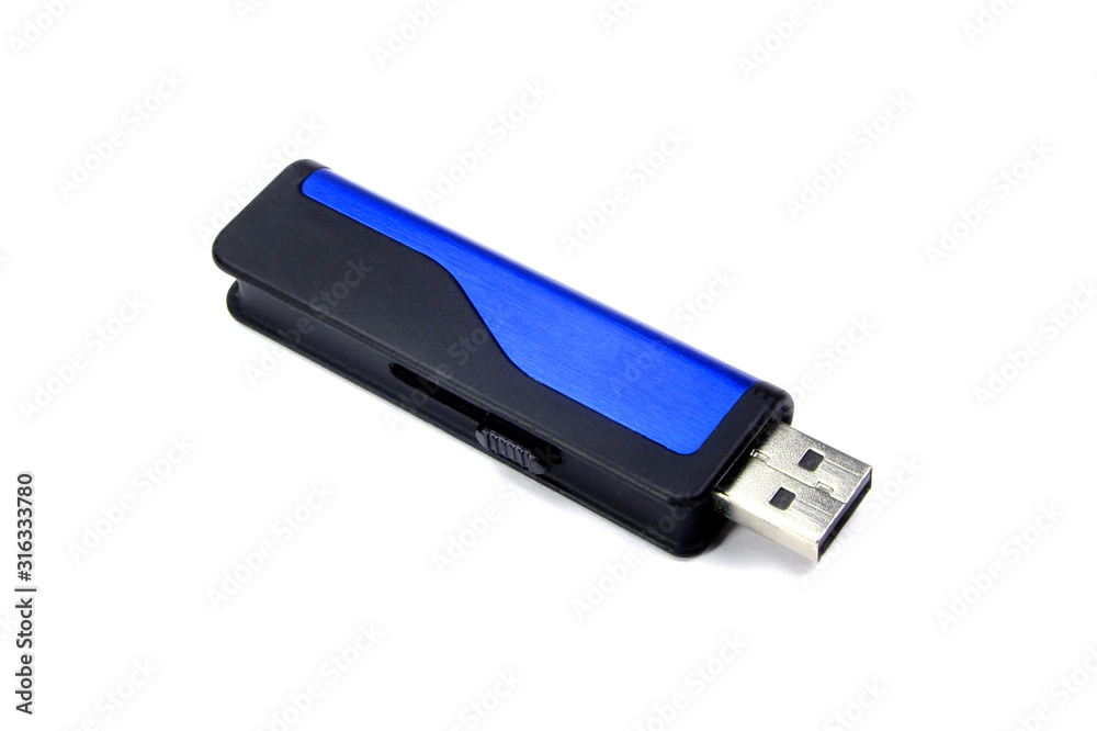 USB flash drive isolated on a white background. USB flash drive isolated on a white background.