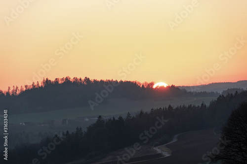 sunset in mountains