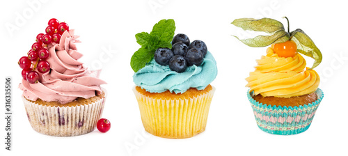 Фотография Set of different cupcakes