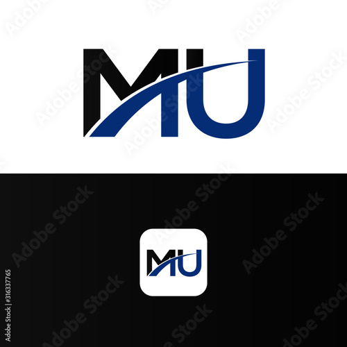 MU Logo Letter Design Template Element