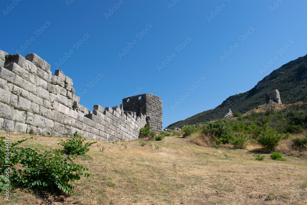 Ruins of the Arcadian gate and walls near ancient Messene(Messini)