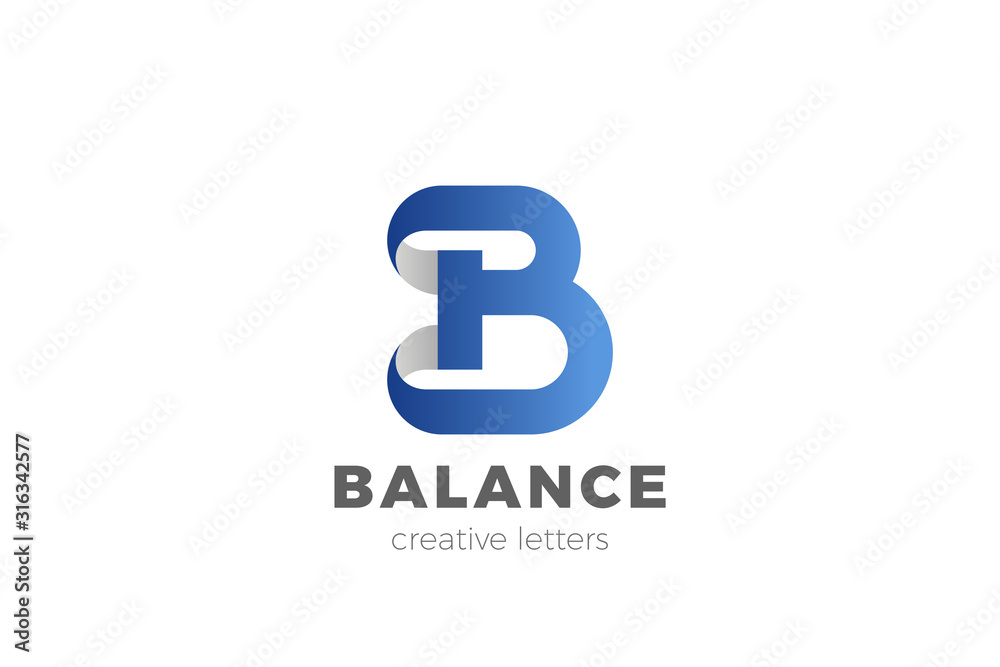 Letter B Logo design vector template Ribbon Font style Typography. Letter B Logo design vector template Ribbon Font style Typography.