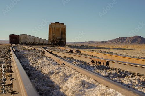 railway in the desert on a dry sunny day