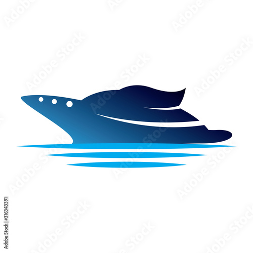 Cruise Ship Ocean Logo Template vector icon design