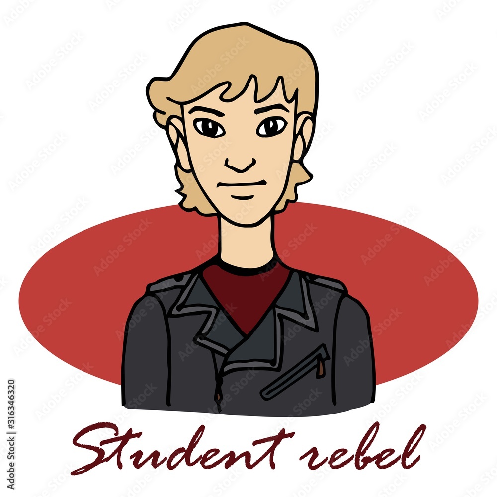 Apprentice rebel vector illustration character face person