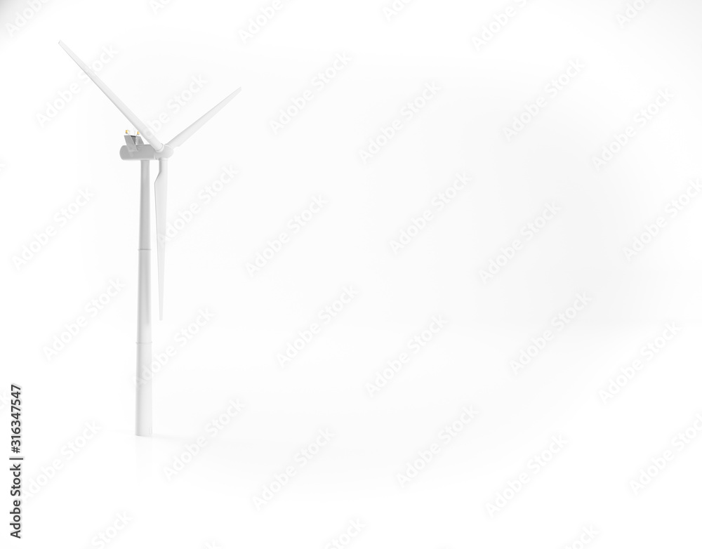 wind turbine white background studio environment layout 3d render wind turbine white background studio environment layout 3d render