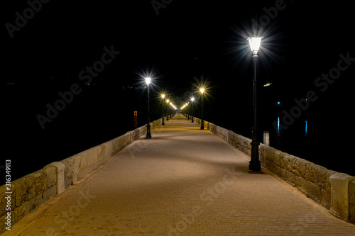 De Bosset (Davosetos) bridge at night in Argostoli, Kefalonia