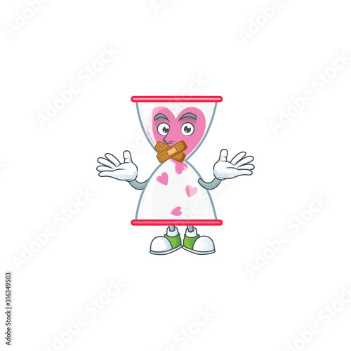 a silent gesture of love clock sand mascot cartoon character design