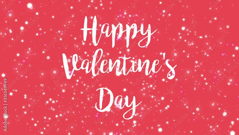 Animated romantic pink Happy Valentine’s Day greeting card animation with handwritten text and sparkling glitter particles. Animated romantic pink Happy Valentine’s Day greeting card animation with handwritten text and sparkling glitter particles.