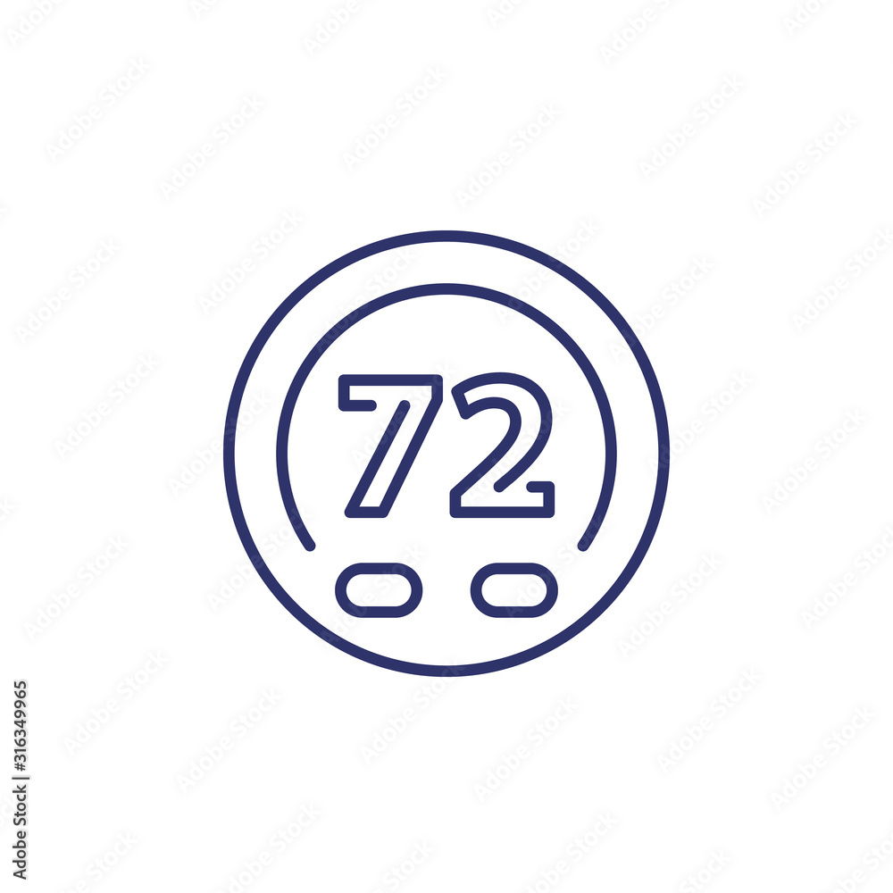 thermostat icon in line design thermostat icon in line design
