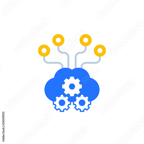 Edge computing icon for web, vector