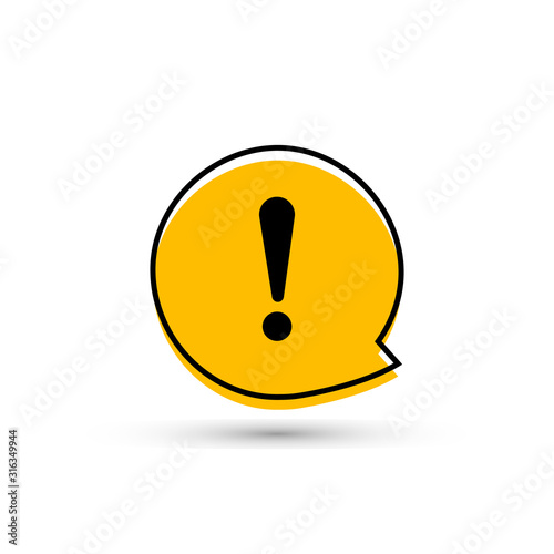 Exclamation mark sign icon. Attention speech bubble symbol. Round colourful 11 buttons. Vector icon